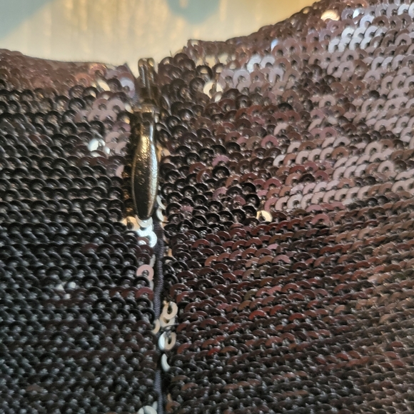 NWT MAJE BLACK/SILVER TWO TONE SEQUIN DRESS - Picture 9 of 10